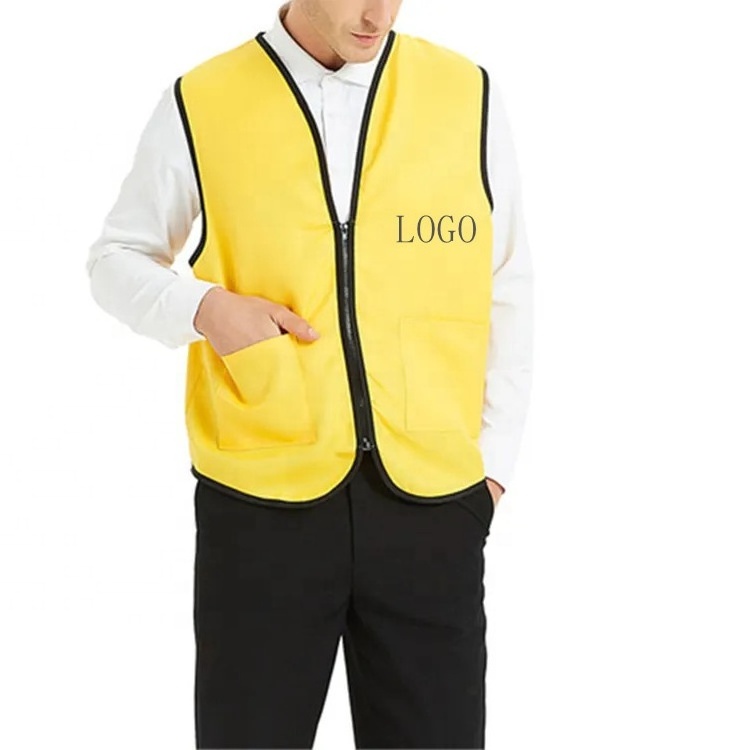 Custom Activity Vest Clerk Workwear Zipper Volunteers Event Vest Adult Supermarket Uniform Vest