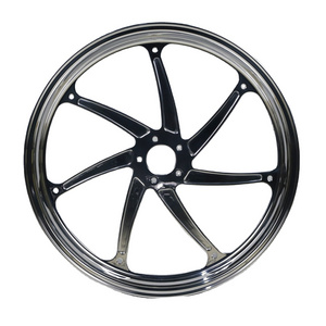 Motorcycle Modification Wheel 26-inch Aluminum Wheel Cutting Black and White Anode Forged Aluminum Wheel Rim