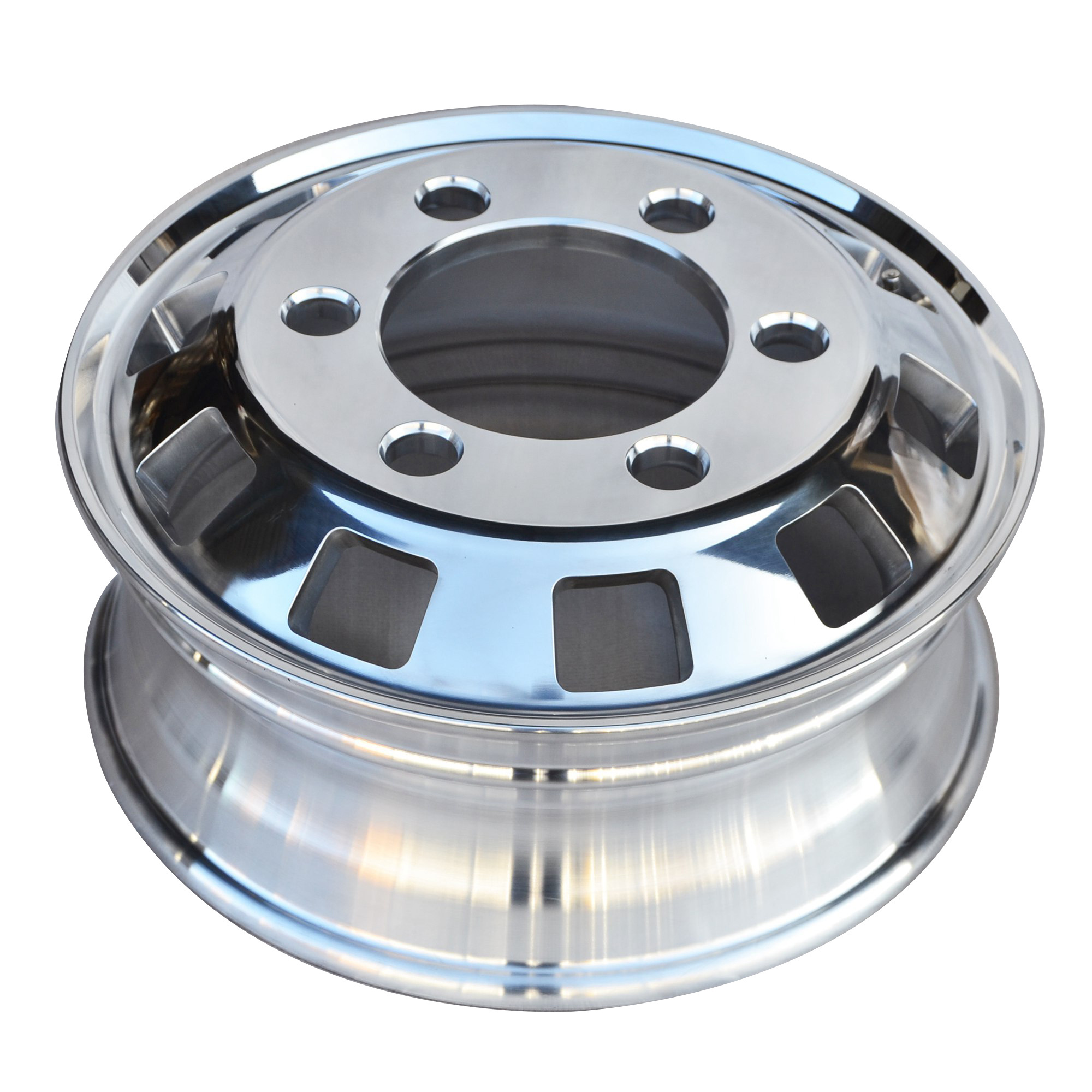 17.5x6.0 Aluminum Truck Wheel Hub Pilot Machined & Polished Forged Wheel for  Trucks/Buses Dual Wheel