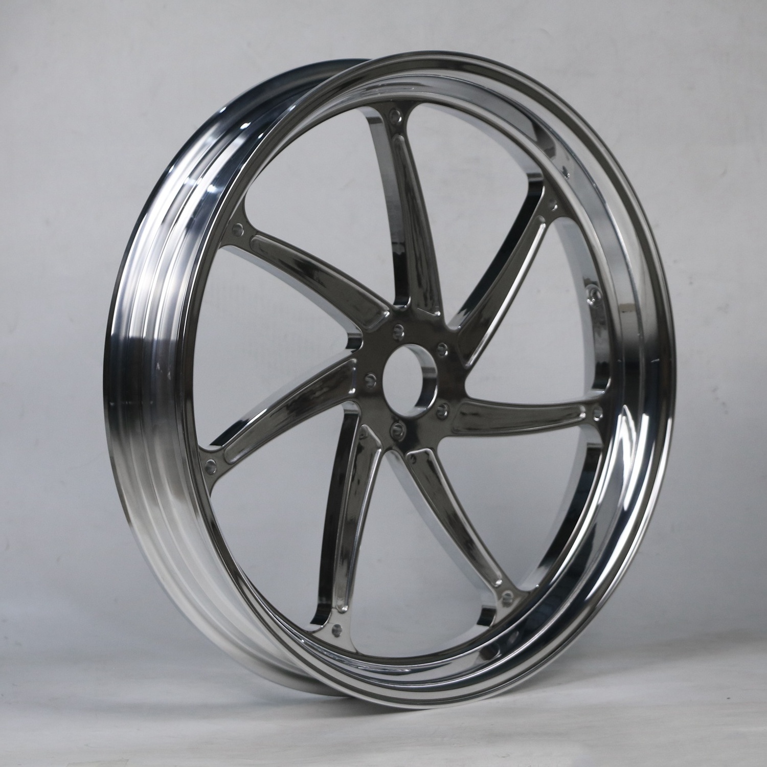 Motorcycle Modification Wheel 26-inch Aluminum Wheel Cutting Black and White Anode Forged Aluminum Wheel Rim