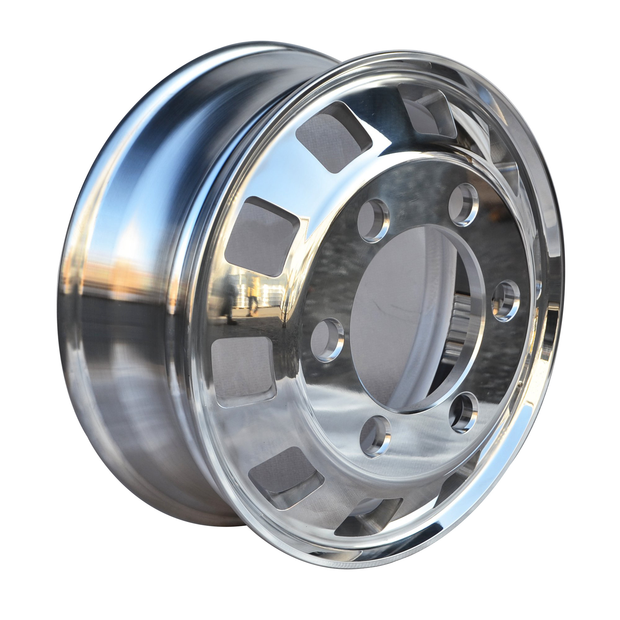 17.5x6.0 Aluminum Truck Wheel Hub Pilot Machined & Polished Forged Wheel for  Trucks/Buses Dual Wheel