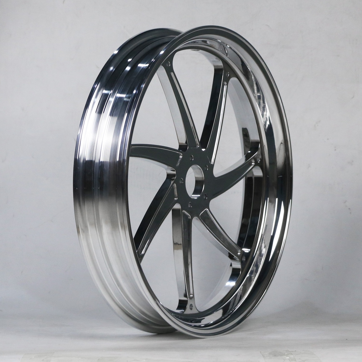 Motorcycle Modification Wheel 26-inch Aluminum Wheel Cutting Black and White Anode Forged Aluminum Wheel Rim