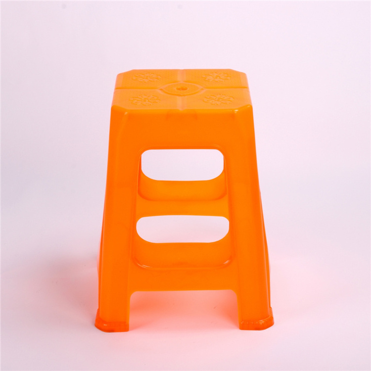 Factory Sales Living Room Square Plastic Stool Portable Red Blue Orange Stack Plastic Garden Stool