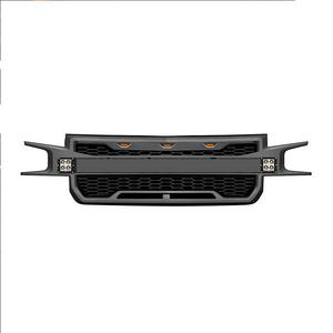 AUTO Replacement ABS Grille Front Hood Grill with Amber LED Lights Fit for Chevy Silverado 1500 2019