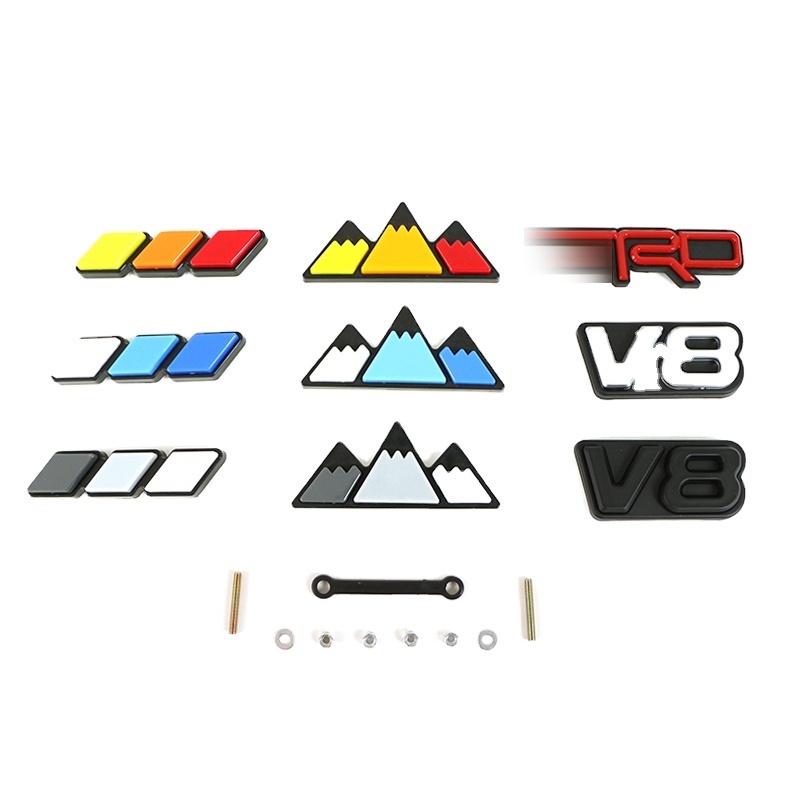 Customized ABS Car Body Tri-color Three Color Car Grill Emblem Badge Sticker