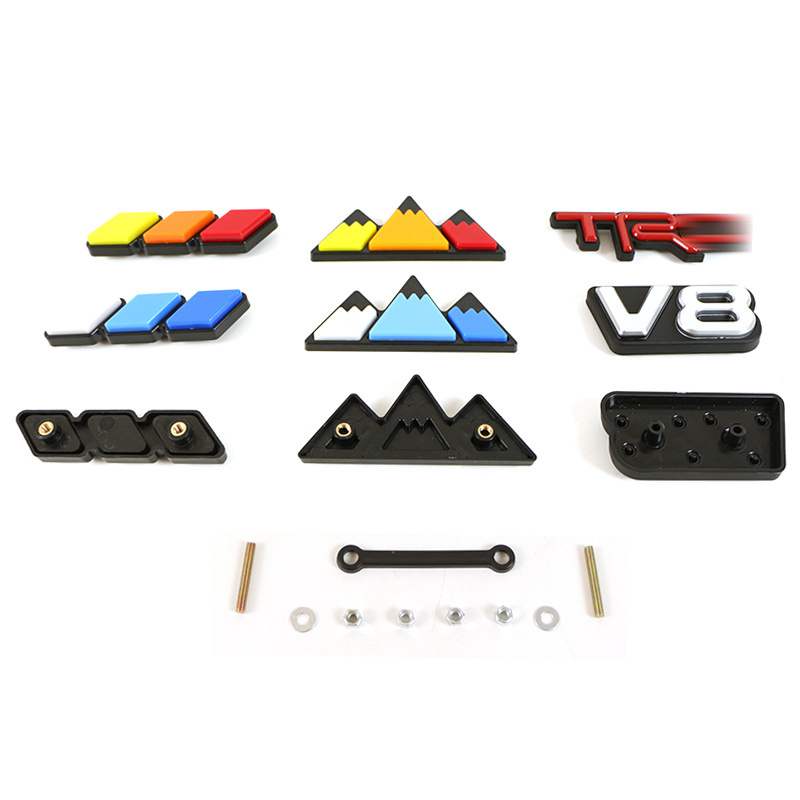 Customized ABS Car Body Tri-color Three Color Car Grill Emblem Badge Sticker