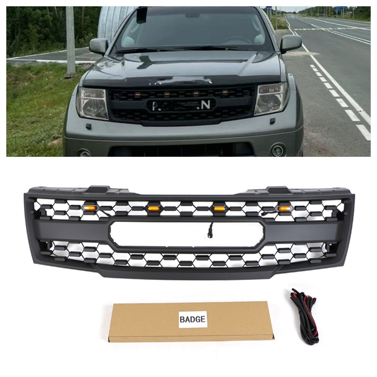 2005-2008 Auto Parts New Style Front Grille With Light Fit For NISSAN FRONTIER Navara d40