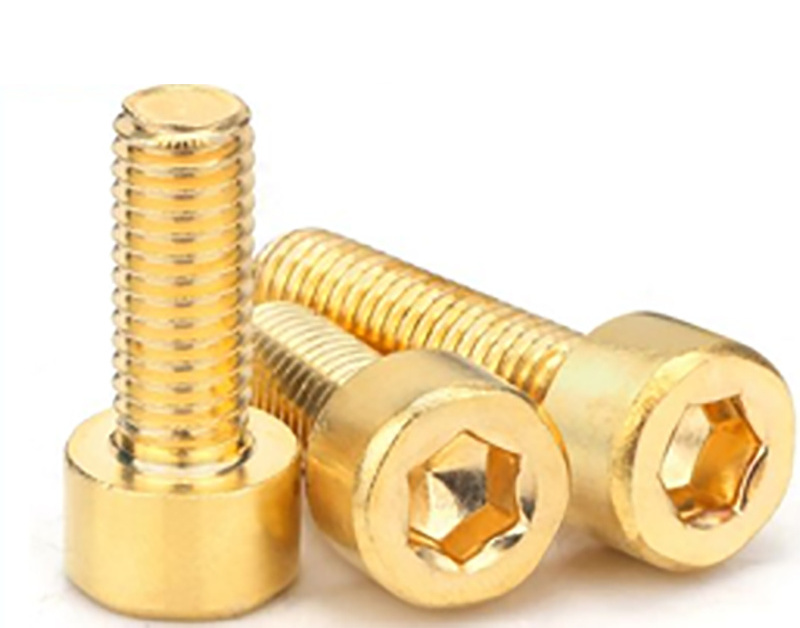 Brass hexagon nuts bolts eye bolts high quality brass bolts single head custom stainless steel furniture polished surface links