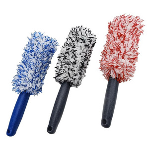 Car Wash Super Brush Plush Premium Wheels Brush Non-Slip Handle Easy Clean Rims Spokes Wheel Barrel Car Accessories