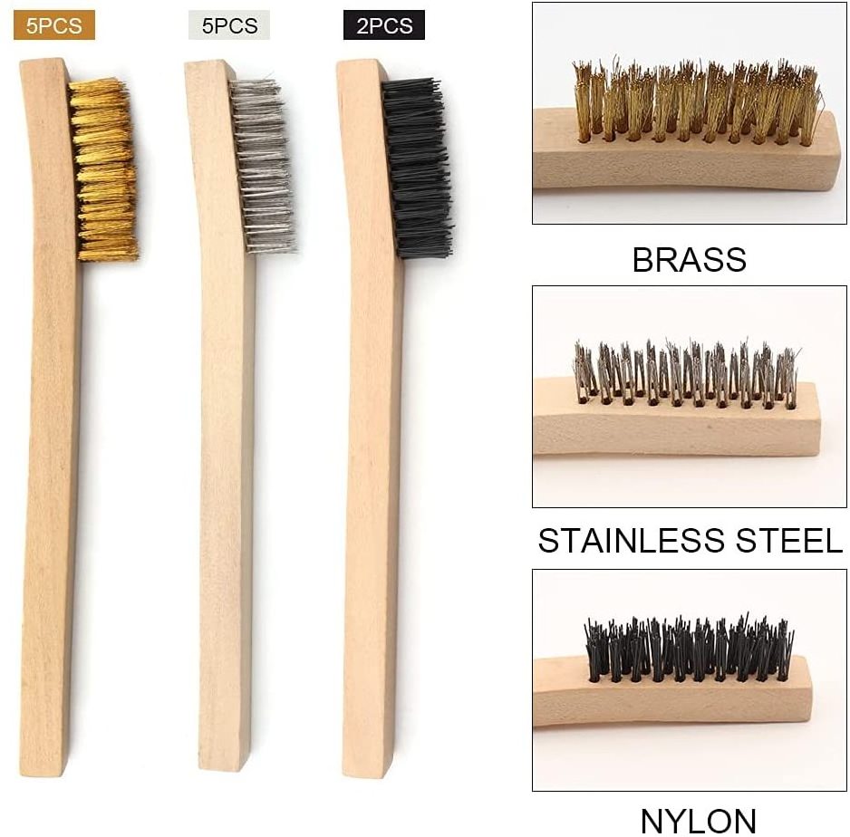 Wire Brush for Cleaning Beech Wood Brass and Stainless Steel Multipurpose Handle for Heavy and Light Household Cleaning