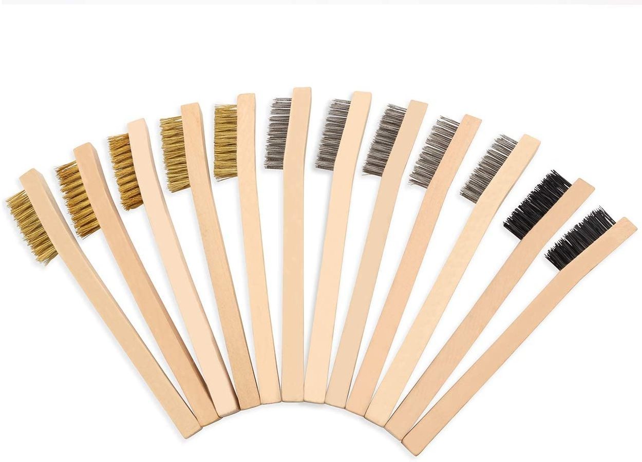 Wire Brush for Cleaning Beech Wood Brass and Stainless Steel Multipurpose Handle for Heavy and Light Household Cleaning