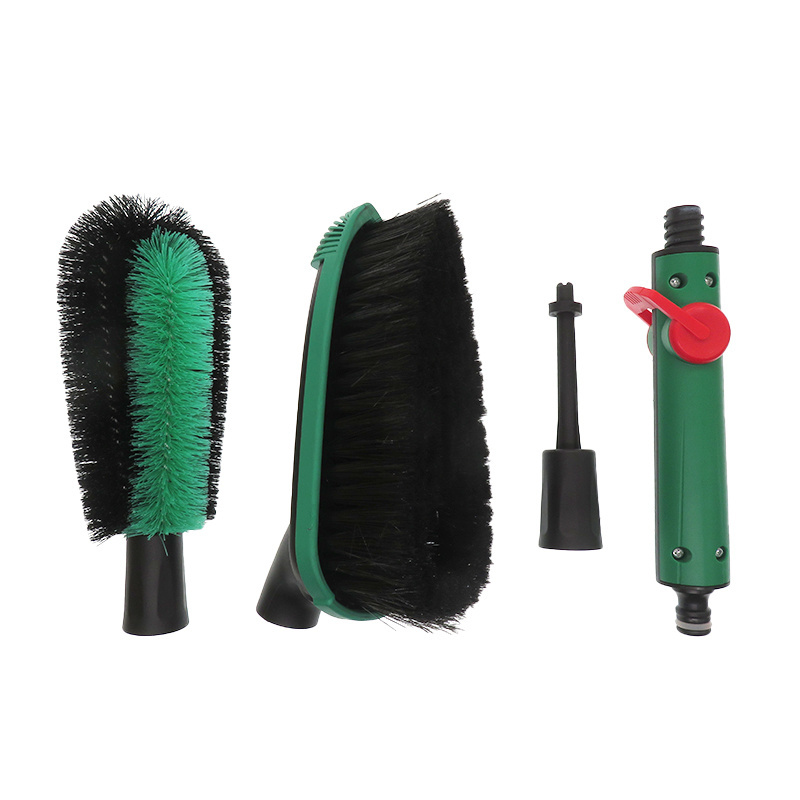 Factory 4 pcs Wheel Cleaning Brush with High Pressure Water Gun Head for Car Vehicle Interior Cleaning