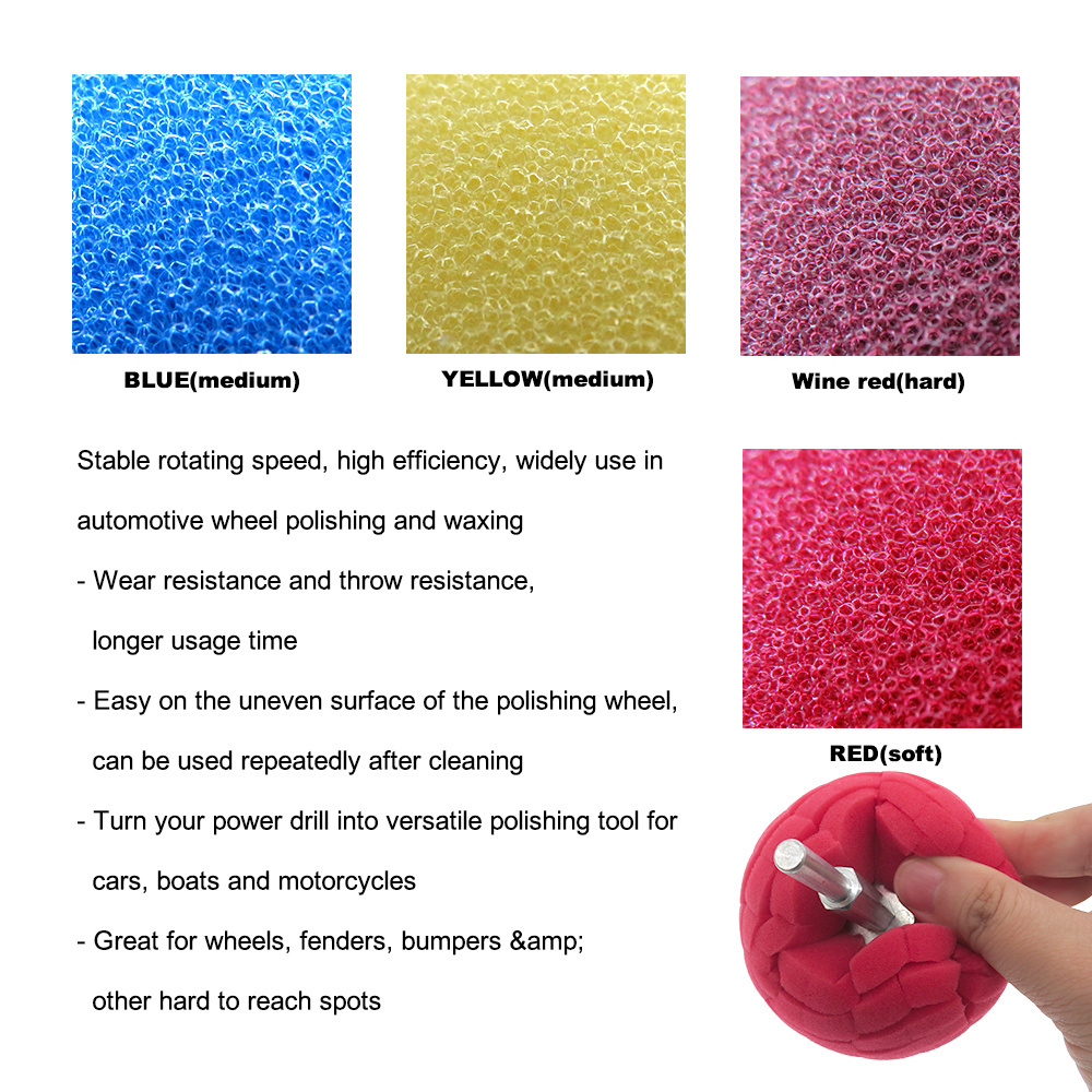 Soft Polishing Foam Sponge Cone Polishing Buffing Pads For Car Wheel