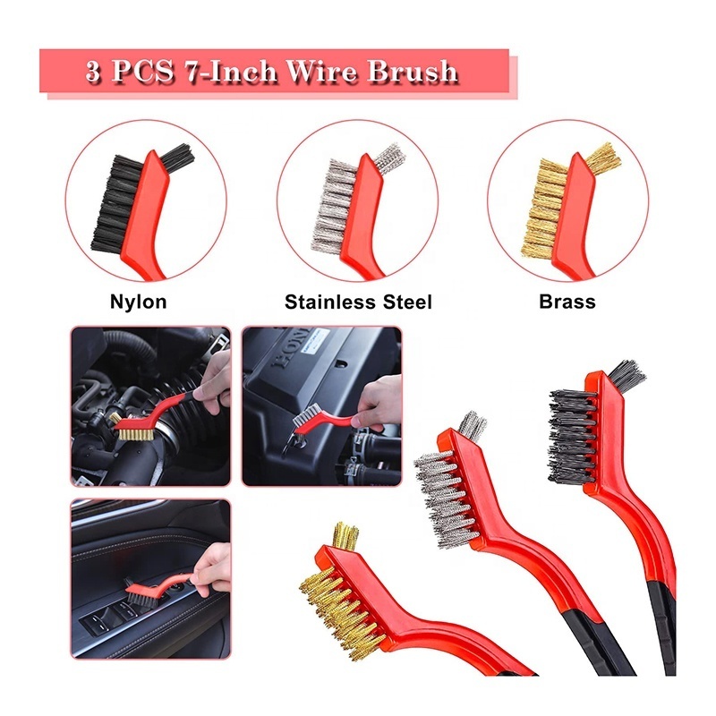 Red 26Pcs Sponge Foam Polishing Pad Washer Car Detailing Brush Set Cleaning Towels Tools Products Car Care and Cleaning