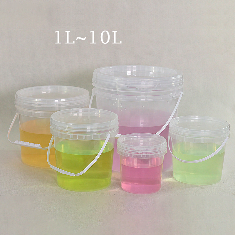 5L Transparent Bucket With Lid Round Transparent Pp Plastic Bucket With Cover