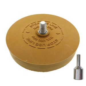 3.5" Rubber Eraser Wheel for Adhesive, Sticker, Pinstripe, Decal and Graphic Remover with 1/4" Drill Adapter