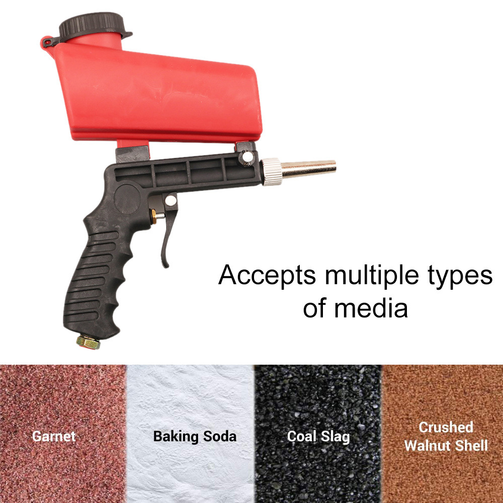 Adjustable Sandblasting Gun 90psi Portable Sand Blaster Sand Blasting Machine Gravity Small Handheld Pneumatic Blasting Gun Set