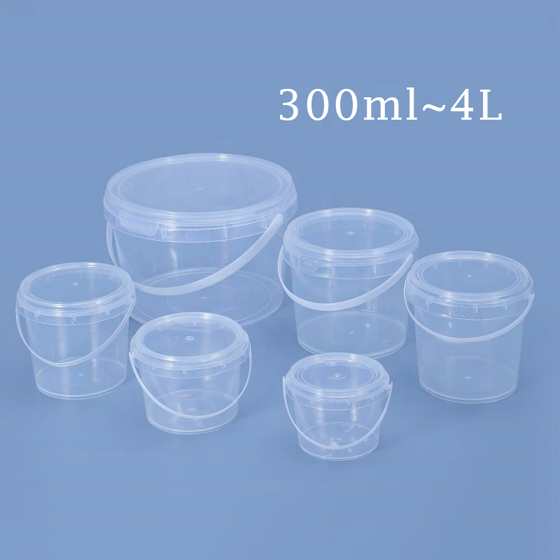 5L Transparent Bucket With Lid Round Transparent Pp Plastic Bucket With Cover