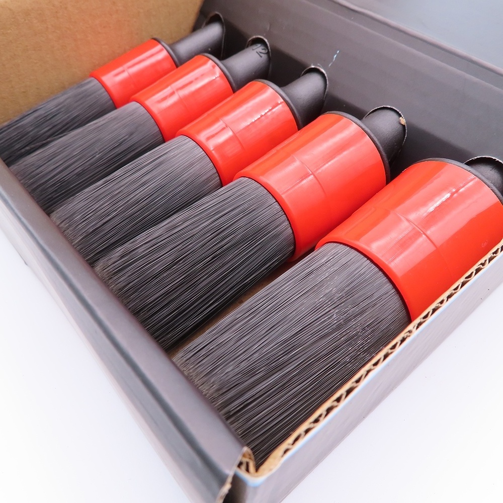 5PCS Soft Auto Washing Detailing Cleaning Brush Set Boar Bristles Auto Detailing Brush Car Detailing Brush Kit For Clean