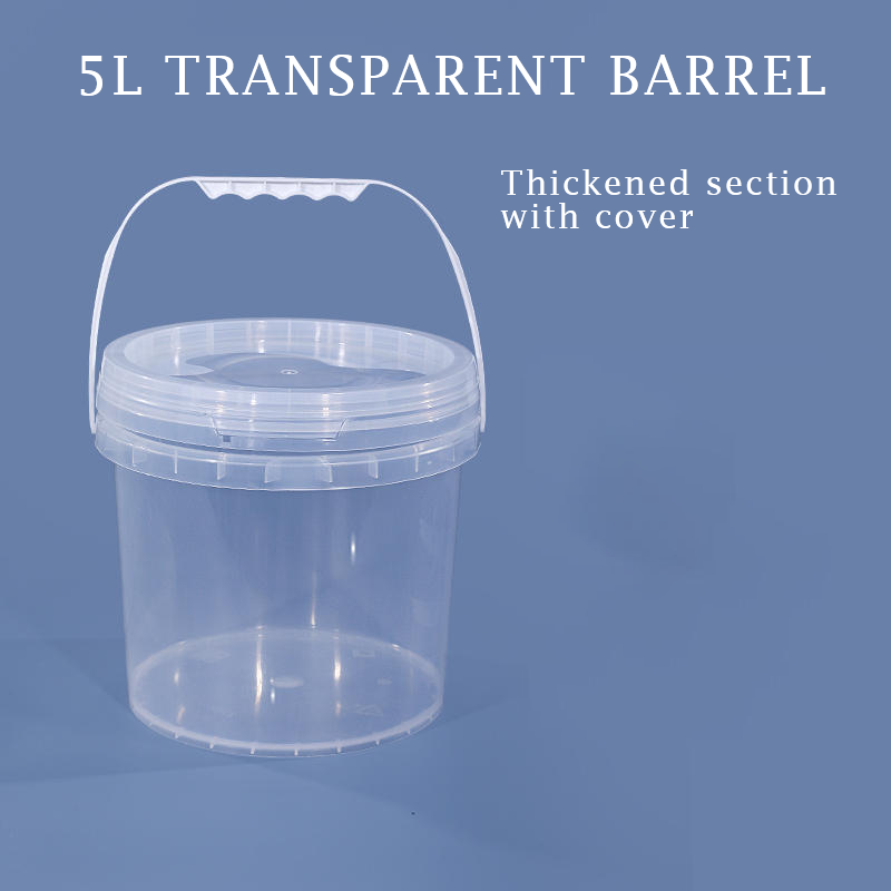 5L Transparent Bucket With Lid Round Transparent Pp Plastic Bucket With Cover