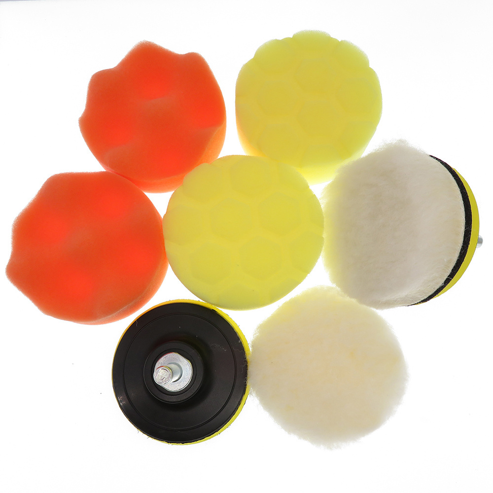 3 Inch 8Pcs/Set Premium Detail Car Care Sponge Wool Buffing Polishing Pad Kit