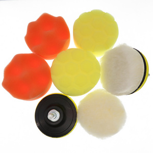 3 Inch 8Pcs/Set Premium Detail Car Care Sponge Wool Buffing Polishing Pad Kit