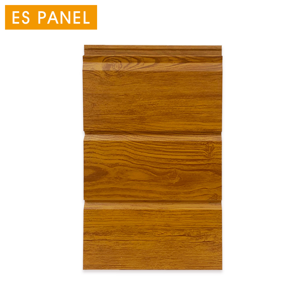 cladding faux wooden PU sandwich thermal insulation exterior metal wall siding panel