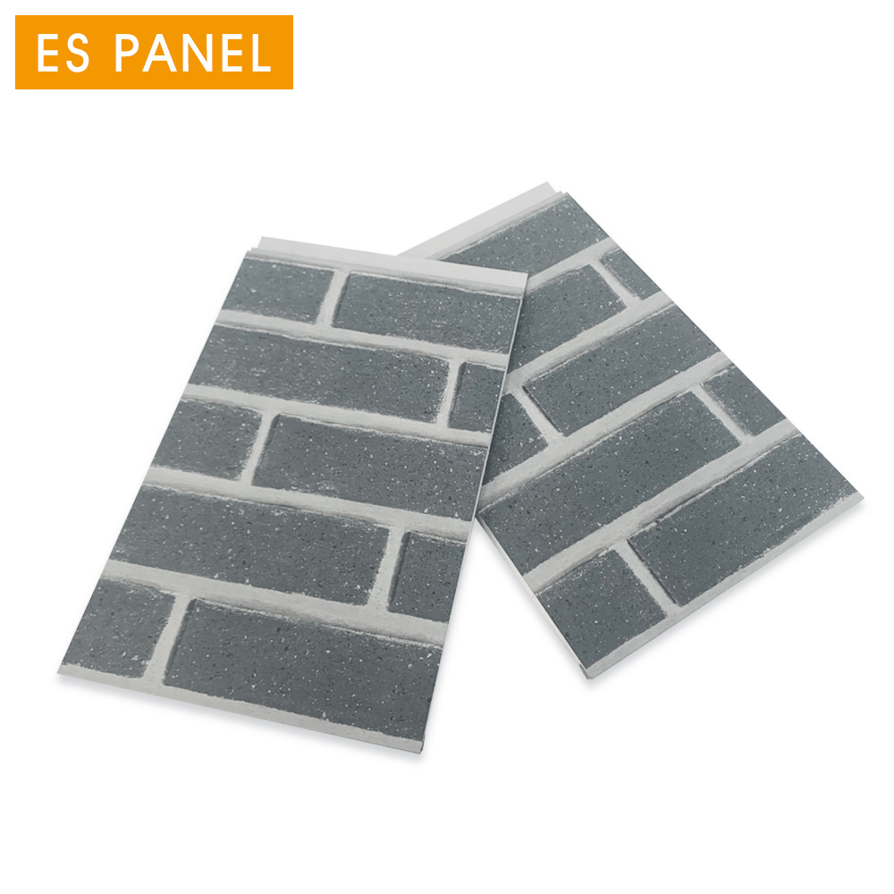 ES PANEL Brick Exterior Wall Panel PU Foam Insulated Decorative Metal Siding decorative metal siding prefab house