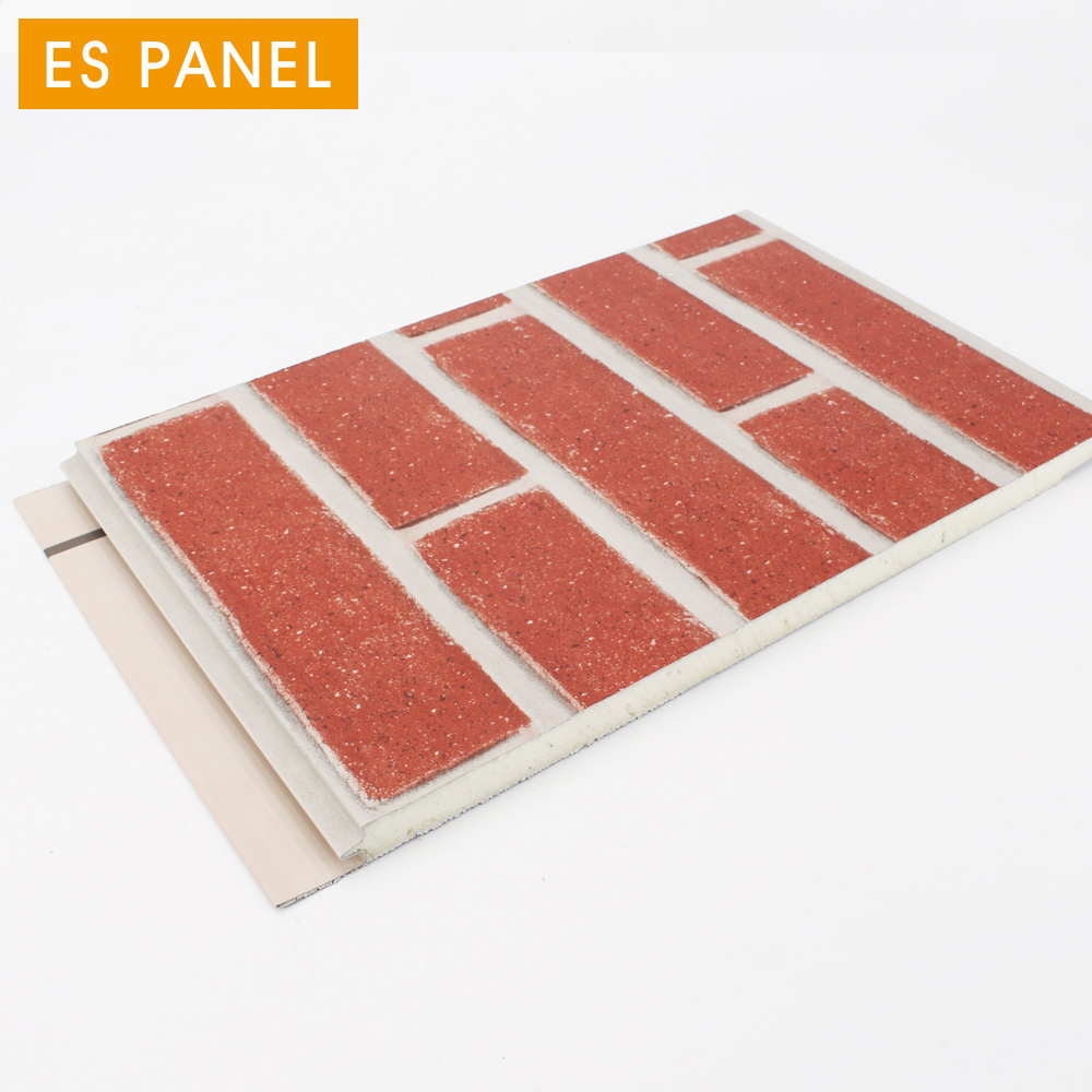 16mm waterproof Polyurethane Foam Brick Sandwich Panel For LGS house Modular house