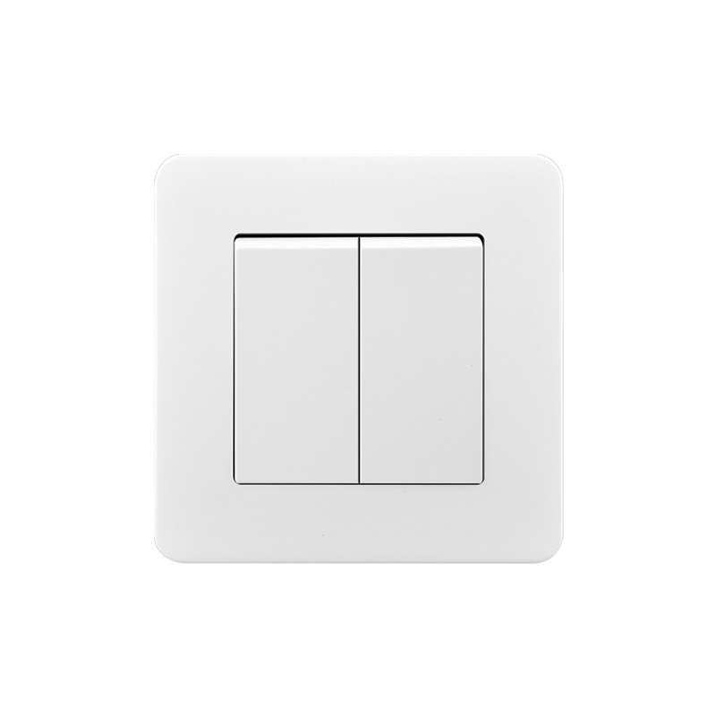 84*84mm White European Light Switch For Hotel 10A 250V Surface Mount Wall Switch