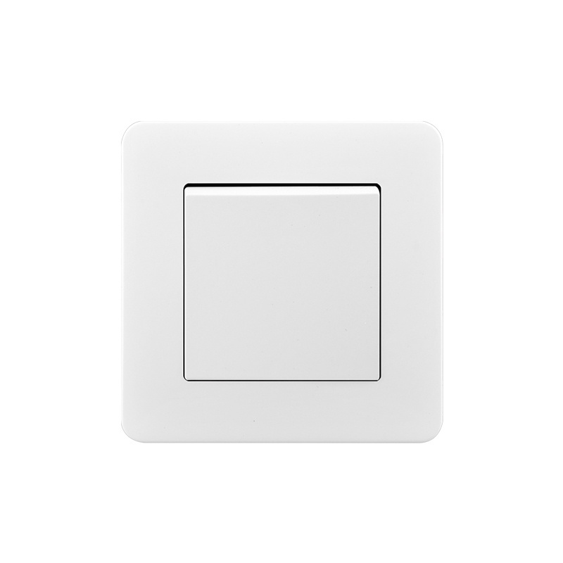 84*84mm White European Light Switch For Hotel 10A 250V Surface Mount Wall Switch