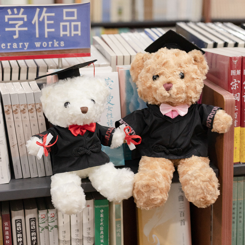 Smart Plushies Comfort Uniform Bear Stuffed Animal Toys Dr. Teddy Bear Peluches Graduation Gift