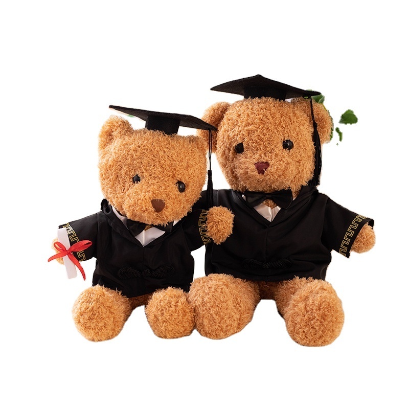 Smart Plushies Comfort Uniform Bear Stuffed Animal Toys Dr. Teddy Bear Peluches Graduation Gift