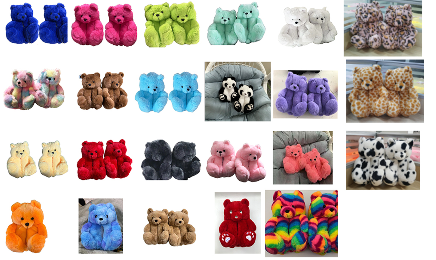 Pink Bag Women Slipper Classic Hot Sale Teddy Bear Slippers Ready In Stock Indoor plush  teddy bear  Slippers For Holiday Gifts