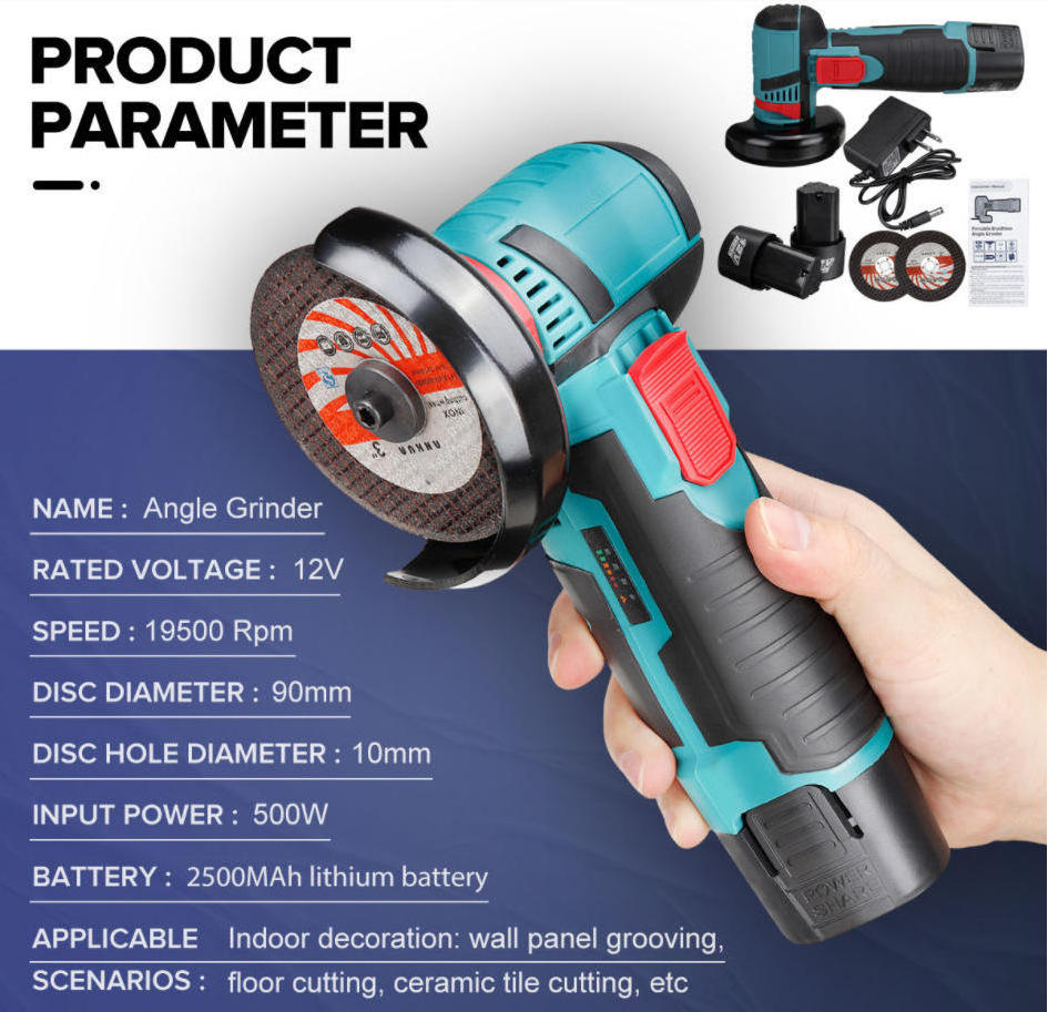 New cheap new 12V mini cordless angle grinder factory oem price