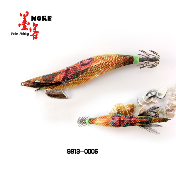 HOT-selling Moke brand squid jig cloth fishing lure double hooks