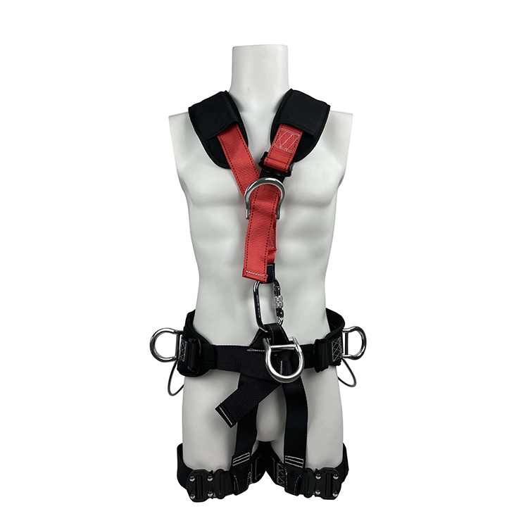 Low price roofing fall arrester system with anchor points full body safety harness lanyard and rope lifeline for sale