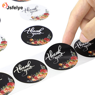 1.5inch Circle Floral Thank You Stickers Adhesive Label for Baby Shower Birthday Party