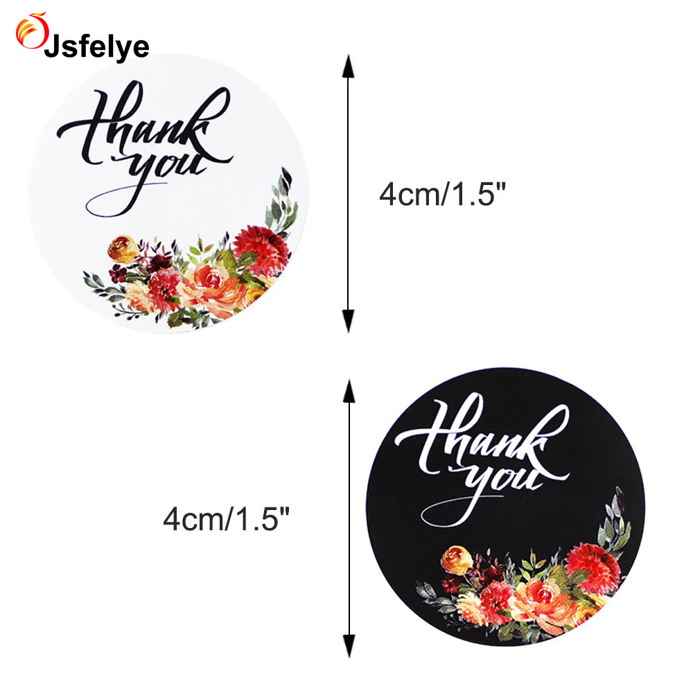 1.5inch Circle Floral Thank You Stickers Adhesive Label for Baby Shower Birthday Party