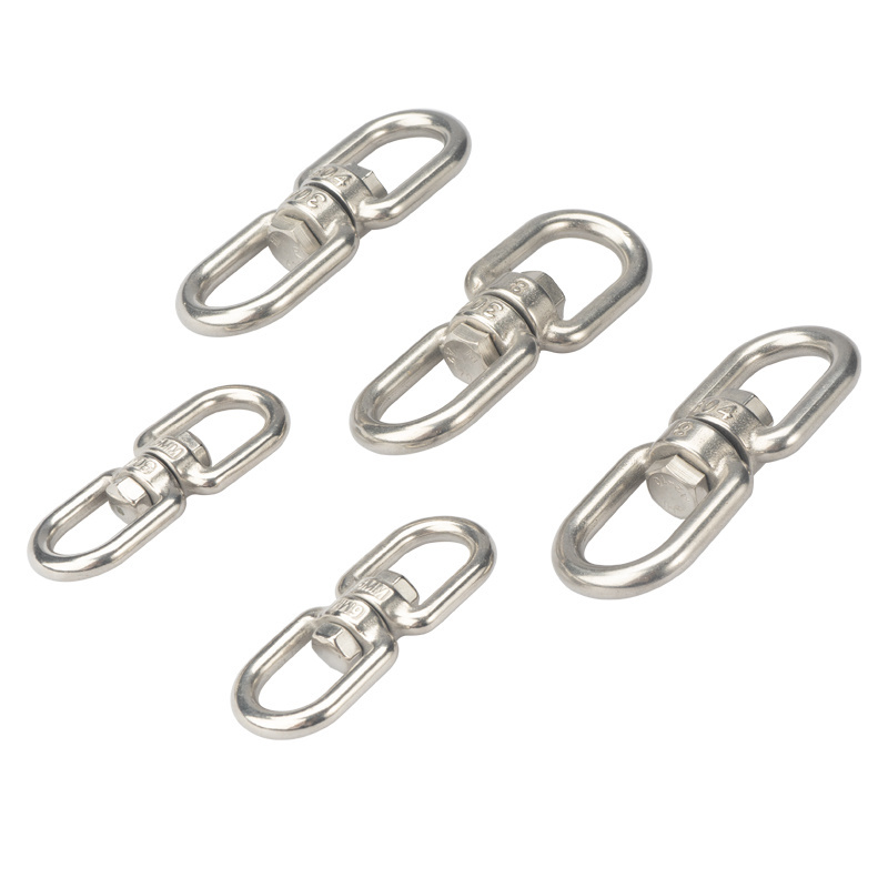 High Quality Swivels Big Eye Marine Swivel Keyring Stainless Steel Double Eye Swivel Hook Ring Double Ended