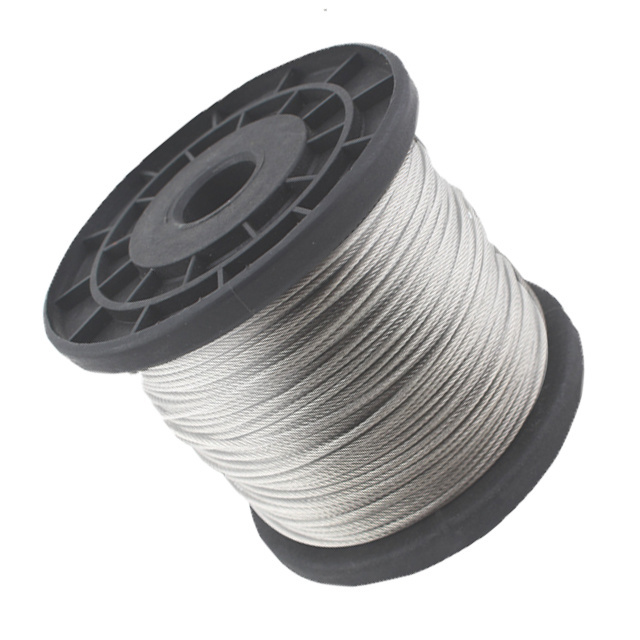 High strength plastic coated aircraft steel wire rope with pvc nylon cover Steel zinc coated steel wire In stock for Industrial