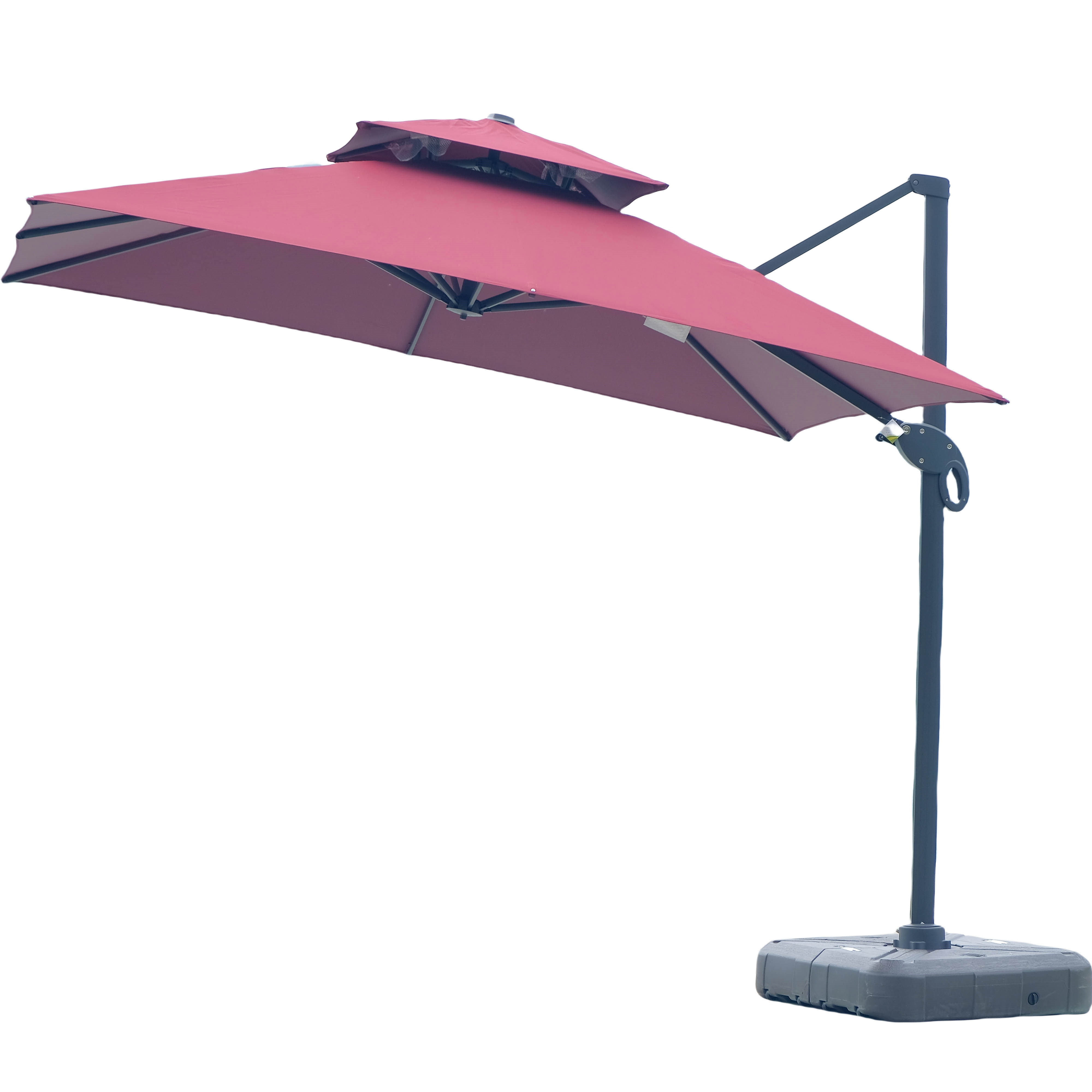 Modern Roma Outdoor Waterproof Cantilever Sun Parasol Hanging Garden Patio Umbrella for Restaurant Beach Hotel Furniture