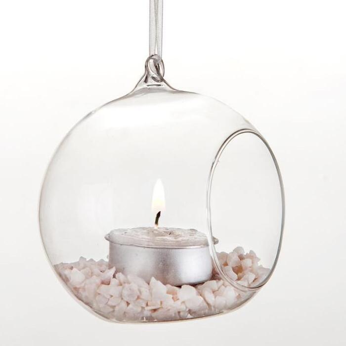 Wholesale Tea Light Flame Glass Orbs Candle Holders Hanging Glass  Ball Plant Terrarium for Garden Wedding Decoration