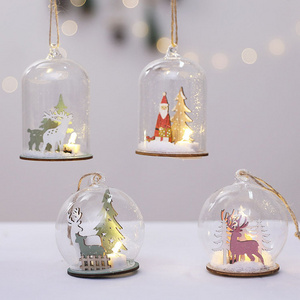 Holiday Home Wedding Party Decorative Led Lighting Hanging Christmas Bauble Globe Glass Ball Ornaments