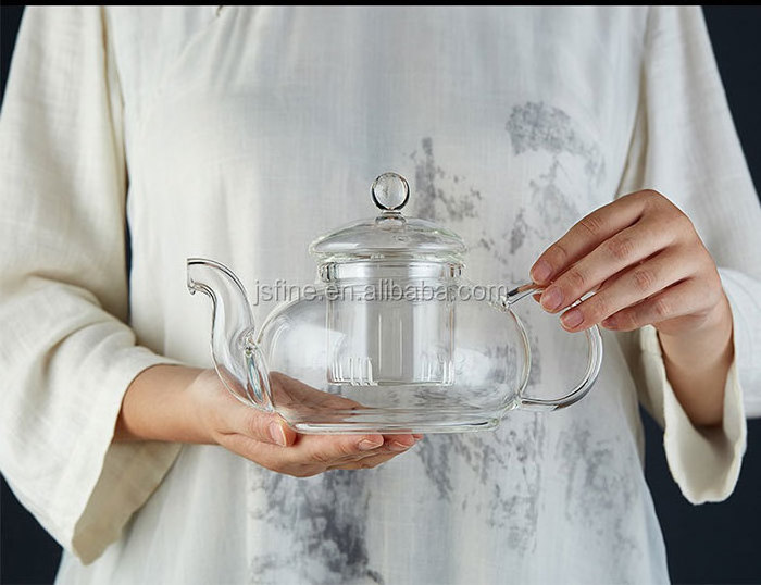 27.5oz 800ml Middle Size Glass Tea Pot Loose Leaf and Blooming Tea Maker Clear Teapot with Removable Infuser