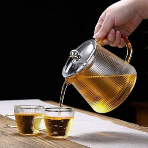 750ml Glass Teapot With Infuser Glass Tea Kettle With Stainless Steel Removable Infuser For Blooming Tea Loose Leaf Tea