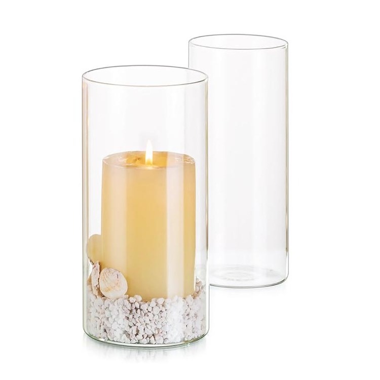 Hot Sale Cylinder Clear Candle Holders Modern Vases for Floating Candles for Centerpiece Wedding Table Decorations