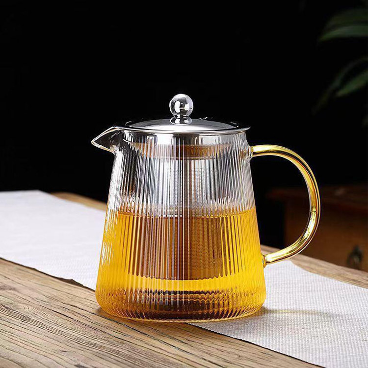 750ml Glass Teapot With Infuser Glass Tea Kettle With Stainless Steel Removable Infuser For Blooming Tea Loose Leaf Tea