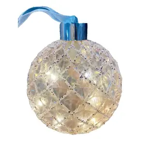 Wholesale Glass Christmas Ball Ornaments Home Decor Handmade Glass Balls with Led Lights for Christmas Tree