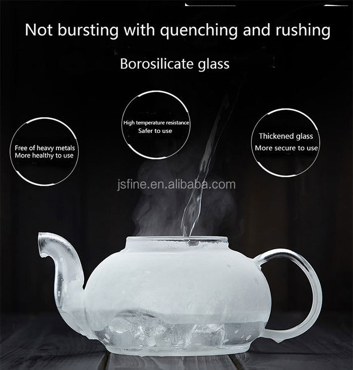 27.5oz 800ml Middle Size Glass Tea Pot Loose Leaf and Blooming Tea Maker Clear Teapot with Removable Infuser